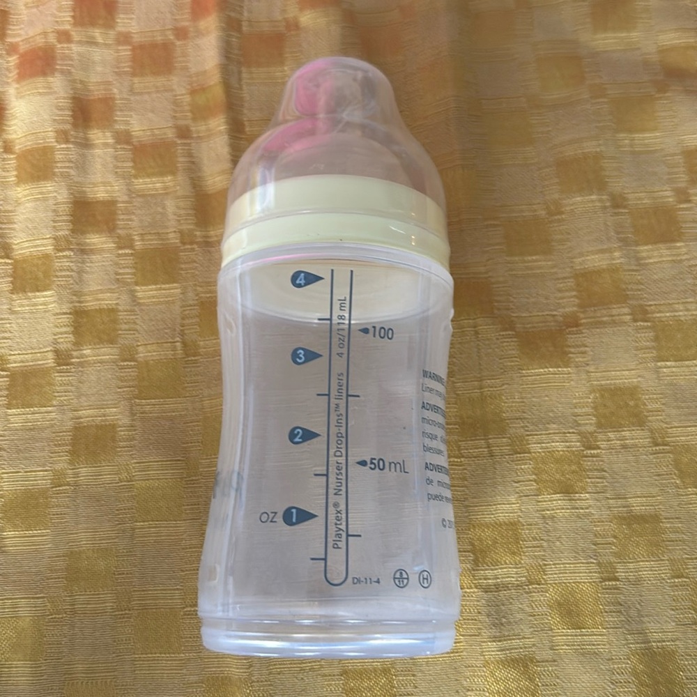 Pastel yellow ring 4oz Playtex nurser drop in bottle